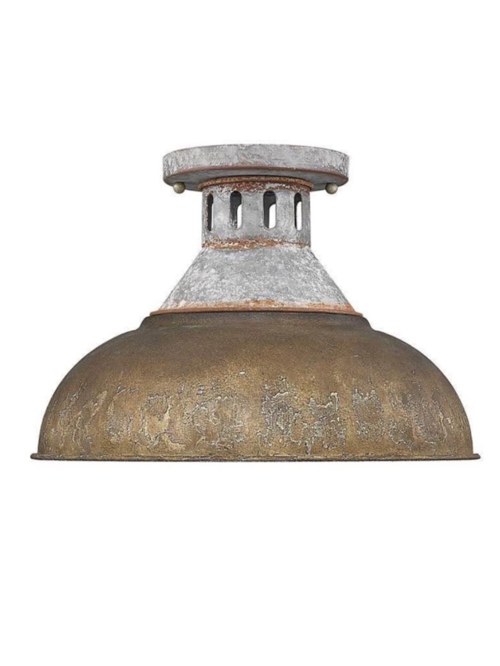 Kinsley 1 Light 14 inch Aged Galvanized Steel Semi-Flush Mount Ceiling Light